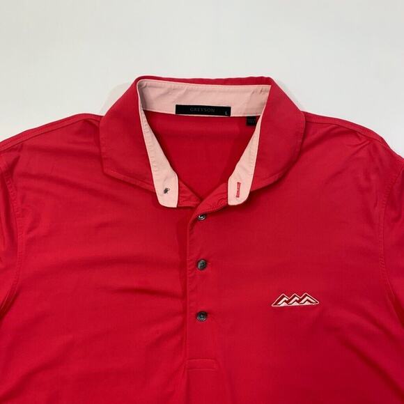 Greyson Polo Shirt Mens L Large Valentine Short Sleeve Nylon Stretch Lightweight - Picture 5 of 13